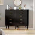 thumbnail image 4 of Bingirl Commode Moderne à 5 Tiroirs à Cannelures, Commode en Bois de 57 Pouces de Large pour le Rangement de la Chambre et du Salon, 4 of 8