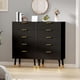 thumbnail image 4 of Moderno 5 - cajón fluted cómoda, 57 pulgadas de anchura wood chest of cajones para dormitorio y sala de estar almacenamiento, 4 of 8