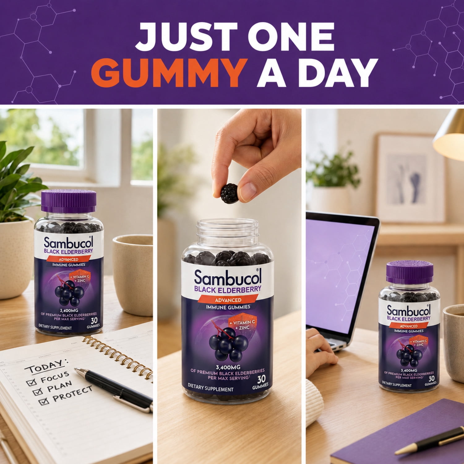 Sambucol Elderberry Gummies, Immune Support Supplement, 30 Count