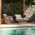 thumbnail image 2 of Eclipse Textured Faux Travertine Indoor / Outdoor Coffee Table, 2 of 7