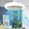 thumbnail image 4 of EUDIDV Portable Lighted Fans​ Remote Control Study Bedroom Living Room Super Bright Energy-saving Fan Light E27 Universal Head Three Gear Light Three Gear Wind Speed;Fans with Illumination, 4 of 7