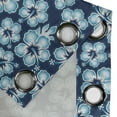 thumbnail image 3 of Ambesonne Navy Grommet Curtain Single Panel, Hibiscus Hawaiian Flowers, 50"x60", Dark Blue and Sky Blue, 3 of 5