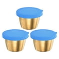 thumbnail image 1 of Unique Bargains 3pcs Salad Dressing Container, 2.4oz Leak Proof Condiment Cups Container for Picnic and Travel, Blue, 1 of 6