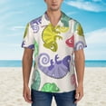 thumbnail image 4 of Daiia Cute Chameleons Hawaiian Shirt for Men Gentle Cotton Regular Short Sleeve Casual-XX-Large, 4 of 9