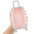 thumbnail image 5 of Hovmgk Mini Transparent Suitcase, Small Travel Storage Case, Portable for Mini Travel & Display, Travel Organizing Accessories, Clear Visibility Organizer for Travel Enthusiasts, Collectors, Pink, 5 of 8