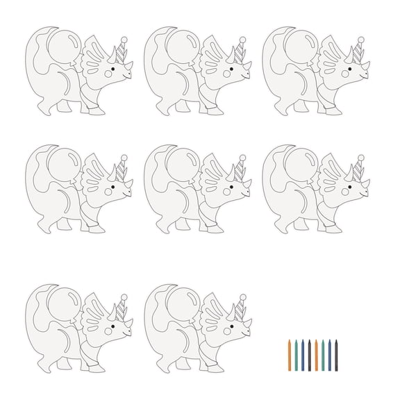Dinosaur Coloring Paper Placemats, Black and White, 12" x 10", by Way To Celebrate