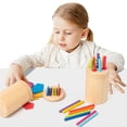 thumbnail image 1 of Juego de juguetes de clasificación de colores de madera | Desarrollo de la motricidad fina | Juguete educativo de aprendizaje sensorial | Incluye palos, palitos de helado, películas de color, bolsa, 1 of 3