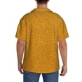thumbnail image 3 of Honeii Gold Glitter for Men's Short-Sleeved Button-Up Collared Shirt Featuring A Pocket, Perfect for Beach Vacations, And Travel Adventures.-Small, 3 of 5