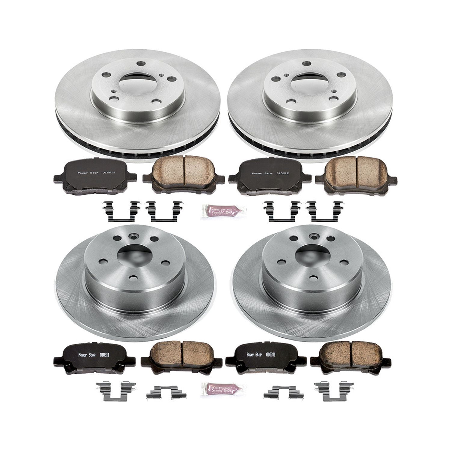 Power Stop Front and Rear Stock Replacement Brake Pad and Rotor Kit KOE1063