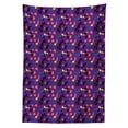 thumbnail image 2 of Quartz Tablecloth, Retro Memphis Style Geometric Triangle Shapes Abstract Design Illustration, Rectangle Satin Table Cover for Dining Room and Kitchen, 60" X 84", Purple Multicolor, by Ambesonne, 2 of 2