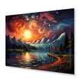 thumbnail image 2 of Designart "Sunset on Mountain with Planets I" Hot Air Balloon Metal Art Living Room, 2 of 5