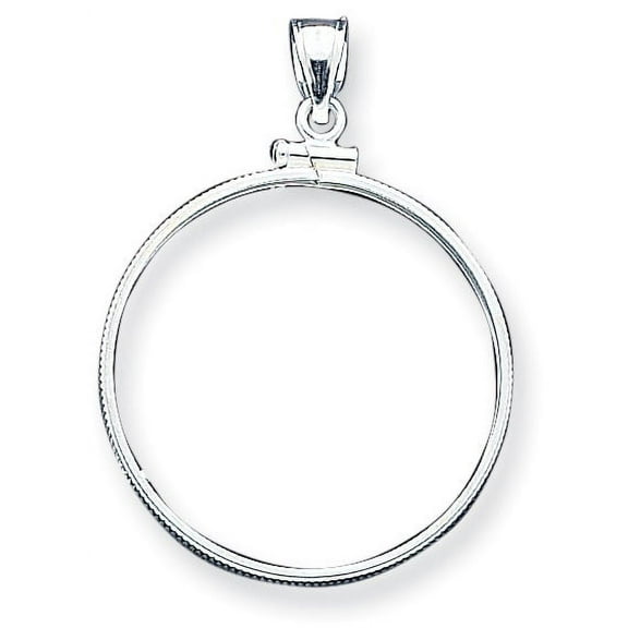 Sterling Silver 30.5 X 2.1mm $0.50 Screw Top Coin Polished Bezel Pendant (30.5 2.1) Made In United States qbp5