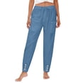 thumbnail image 5 of Certgust Hot Sales Pants for Women Under $20 Wide Leg Flowy High Waisted Palazzo Drawstring Elastic Waist with Pockets Beach Vacation Outfits, 5 of 8