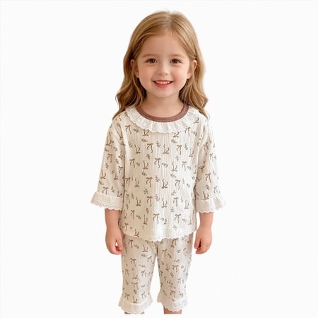 Toddler Baby Girls Girl Summer Clothes Set Girls Short Sleeve Cartoon Prints T Shirt Tops Shorts Child Kids Gentleman Outfits 6-12 Months 12-24 Months 2t 3t 4t 5t 6t 7t Children Printed(Gold 100)