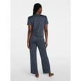 thumbnail image 3 of Joyspun Women's Dreamy Soft Collection Short Sleeve Sleep Top and Open Leg Pants Pajama Set, 2-Piece, Sizes XS-3X, 3 of 6