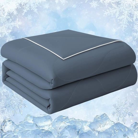 Cooling Comforter King Size, Summer Cooling Blankets for Hot Sleepers and Night Sweats, Lightweight Breathable Cooling Comforter Bedding for Sofa, Bed, Camping, Office