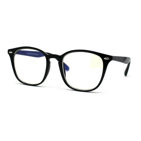 Keyhole Horn Rim Blue Violet Light Blocking Vision Protection Eyeglasses Black