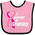 thumbnail image 3 of Inktastic Breast Cancer Awareness I Support My Grammy with Pink Ribbon Boys or Girls Baby Bib, 3 of 4