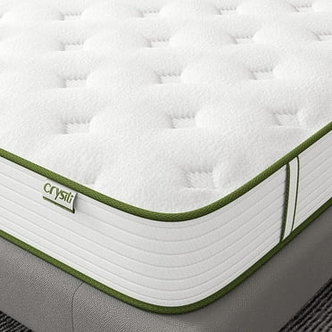 Crystli 12" Hybrid Queen Mattress Memory Foam Mattress with Wrapped Innersprings Medium Firm Bed-in-a-Box CertiPUR-US Certified Queen