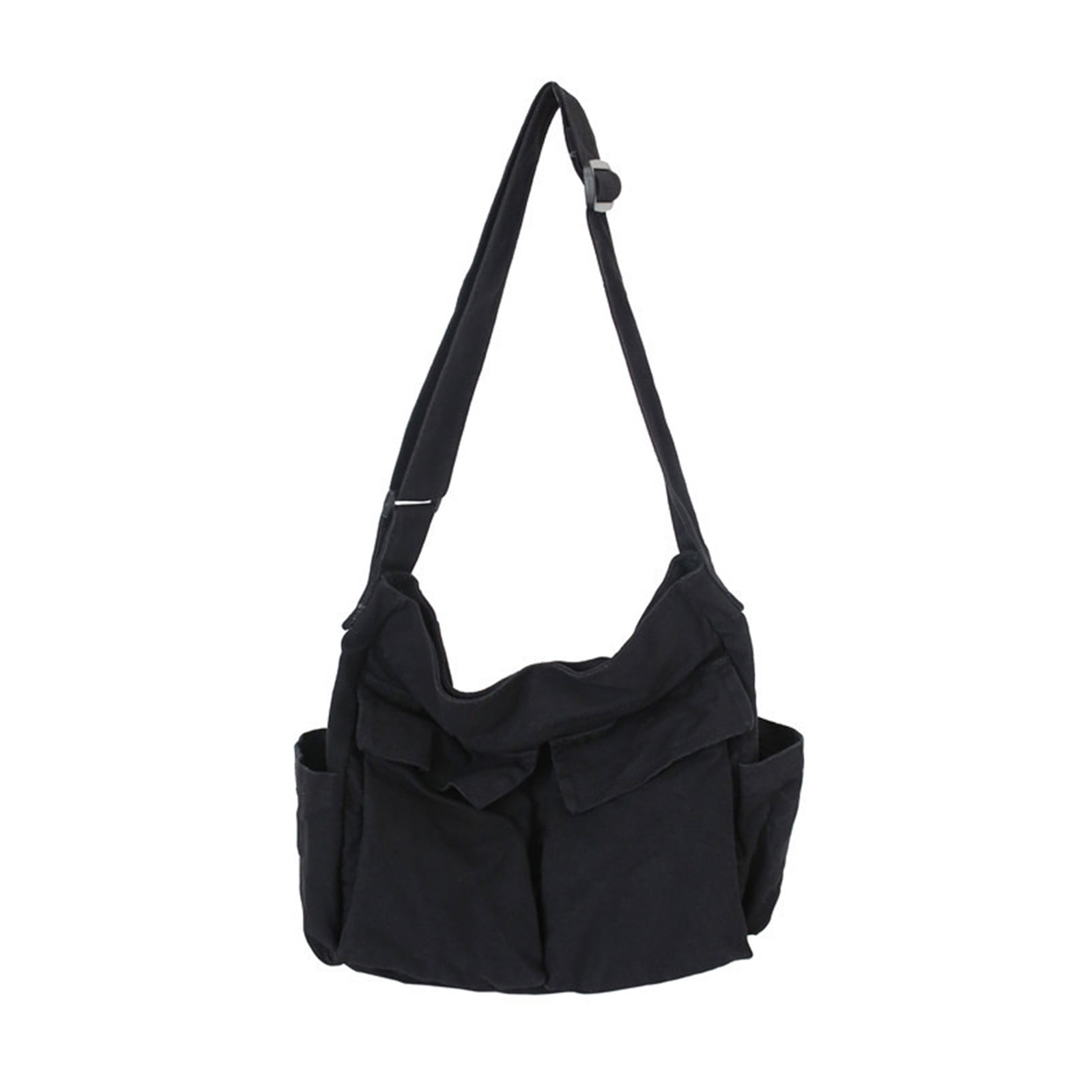 Large Crossbody Bags for Women, Black Men Sling Bag Messenger Bag, Medium Work Shoulder Purse Phone Pouch Bag Side Crossover Handbag with Adjustable Strap for Workout Running Traveling Hiking