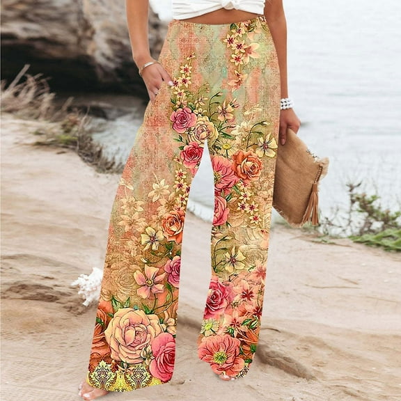 AOOCHASLIY Women 2023 Pants Fashion Women's Comfortable Printed High Waist Leisure Pants Sweatpants Yoga Pants