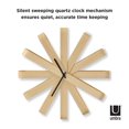 thumbnail image 2 of Umbra Ribbonwood Wall Clock,Natural, 2 of 6