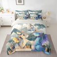thumbnail image 2 of jejeloiu Cartoon Dragon 7-Piece Twin Bedding Sets,Kawaii Animal Bedding Comforter Set,Blue Teal Beige Sheet Sets For Boys,Luxury Bedroom Decor Reversible, 2 of 8