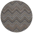 thumbnail image 2 of Addison Rugs Chantille Indoor/Outdoor Transitional Stripes Charcoal Machine Washable Round Rug, 8' x 8', 2 of 8