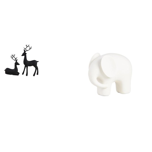 Elegante colección de esculturas de animales de resina, ciervo y de cerámica para sala de estar, estudio, balcón, estantería, decoración de m