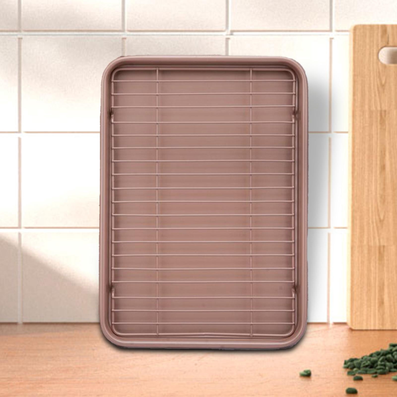 Fiocias Baking Sheet with Rack Set, Baking Pan Heavy Duty Multipurpose Kitchen Cookware 39.5cmx27cmx2.5cm