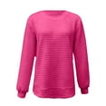 thumbnail image 4 of Plus Size Sweatshirts for Women Waffle Knit Long Sleeve Thermal Round Neck Blouses Solid Trendy Casual Crew Neck Pullover Tops, 4 of 4