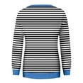 thumbnail image 5 of CLOISE Sweatshirts for Women Striped Color Block Oversized Sweatshirts Crew Neck Long Sleeve Hoodies Shirts Black Basic Tops Fall Tunic Y2k Outfits XL, 5 of 5
