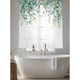 thumbnail image 6 of Eucalyptus Leaves Semi Sheer Window Curtains 63 Inches Long, Green Botanical Summer Spring Rod Pocket Voile Silky Chiffon Curtain Light Filtering Drapes for Living Room, Kitchen, 52"x63", 2 Panels, 6 of 9
