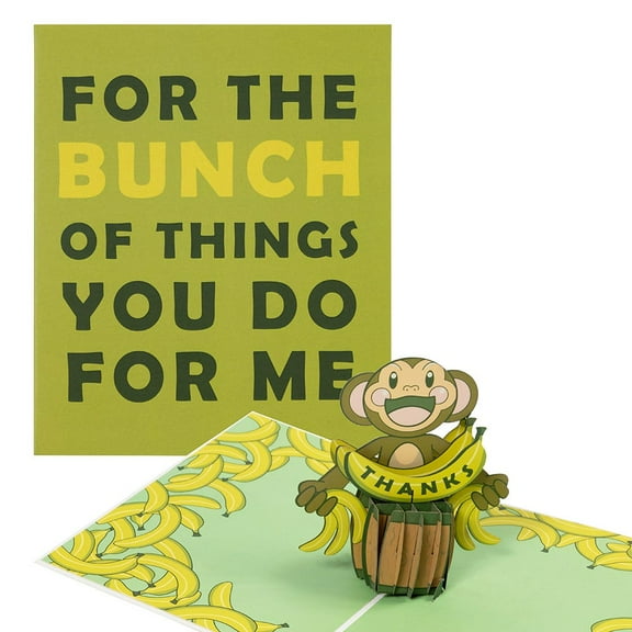 JAM Paper 3D Pop Up Greeting Cards, 5 x 7 inches, Thank You, 1 Card & Envelope Per Pack