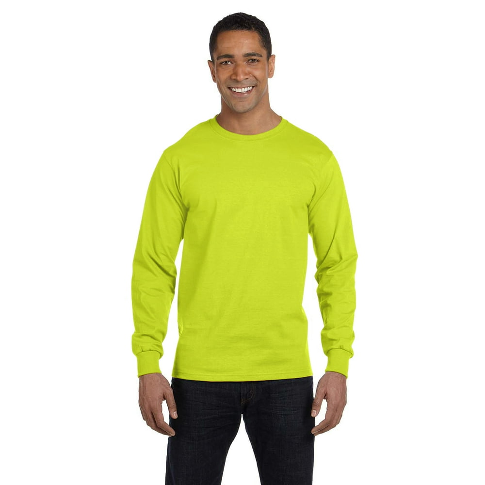 Gildan - Gildan, The Adult 5.5 oz., 50/50 Long-Sleeve T-Shirt - SAFETY GREEN - 3XL - Walmart.com