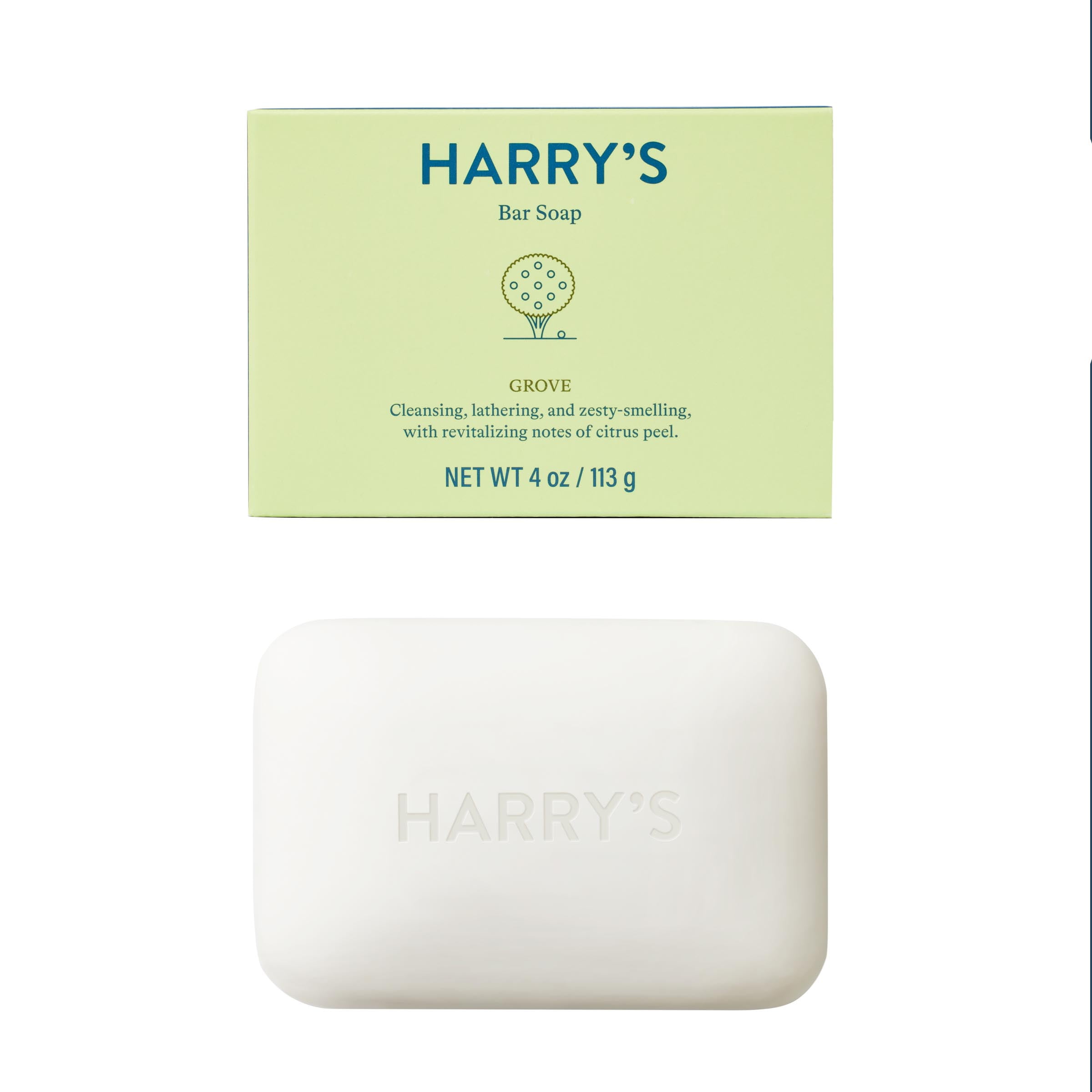Harry's Men's Cleansing Bar Soap, Redwood Scent, 4 oz, 4 Pack 