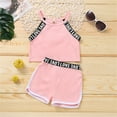 thumbnail image 2 of LNMQLPDBS Baby Clothes for Girls Summer Cute Letters Printed Sleeveless Vest & Side Cut Shorts 2pcs Outfits Halter Camisole Set Toddler Girl Short Sets for Beach Soft Girls Lounge Set, 2 of 9