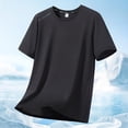 thumbnail image 2 of USNSM (M-5XL) Big and Tall Men's Workout Shirts Athletic Quick Dry Ice Silk Short Sleeve Shirts Moisture Wicking Running Breathable Top Black M, 2 of 8