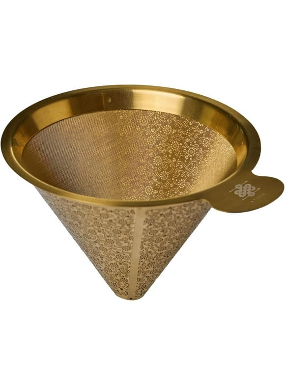 Golden Dripper - Stainless Steel Coffee Filter | Paperless & Reusable | Compatible with Most Coffee Makers | Retain Coffee Aroma | Easy to Clean