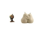 thumbnail image 1 of Figura moderna de cerámica con forma de globo terráqueo abrazando una pera, reloj de mesa, soporte para libros, adorno artístico para oficina, estante, 1 of 8
