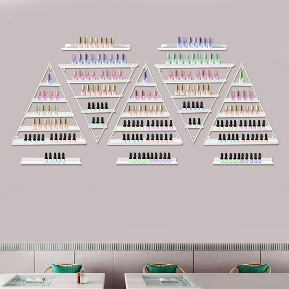 10Pcs Wall-Mounted Nail Polish Triangular Nail Polish Racks 5-Tier Display Racks