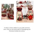 thumbnail image 3 of Ropa navideña con patrón de rejilla con cordón, manga de cerveza, de comedor, cubierta de botella de vino de lino de Año Nuevo, bolsa de Kits de decoración para fiestas Árbol de Navidad Billuyoard HA068795-01, 3 of 6
