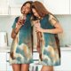 thumbnail image 4 of Easygdp Starry Sky Cloud Cute Rabbit Camisón de manga corta para mujer, informal, estampado, 4 of 6