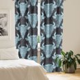 thumbnail image 2 of Ambesonne Zodiac Curtains, Ornate Cow Faces Pattern, Pair of 28"x95", Pale Seafoam Dark Indigo, 2 of 5