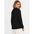 thumbnail image 4 of Women'S V Neck Long Sleeve Sweaters Dressy Casual Business Basic Knit Pullover Top Black 5XL, 4 of 9