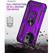 Starshop iPhone 17E Case Phone Cover Shockproof Ring Stand Case With Glass Screen - Purple