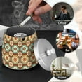 thumbnail image 4 of Yayeee Ashtray with Lid for Cigarette Smokeless Stainless Steel Home Ash Holder, Retro Blossom Flower, 4 of 7