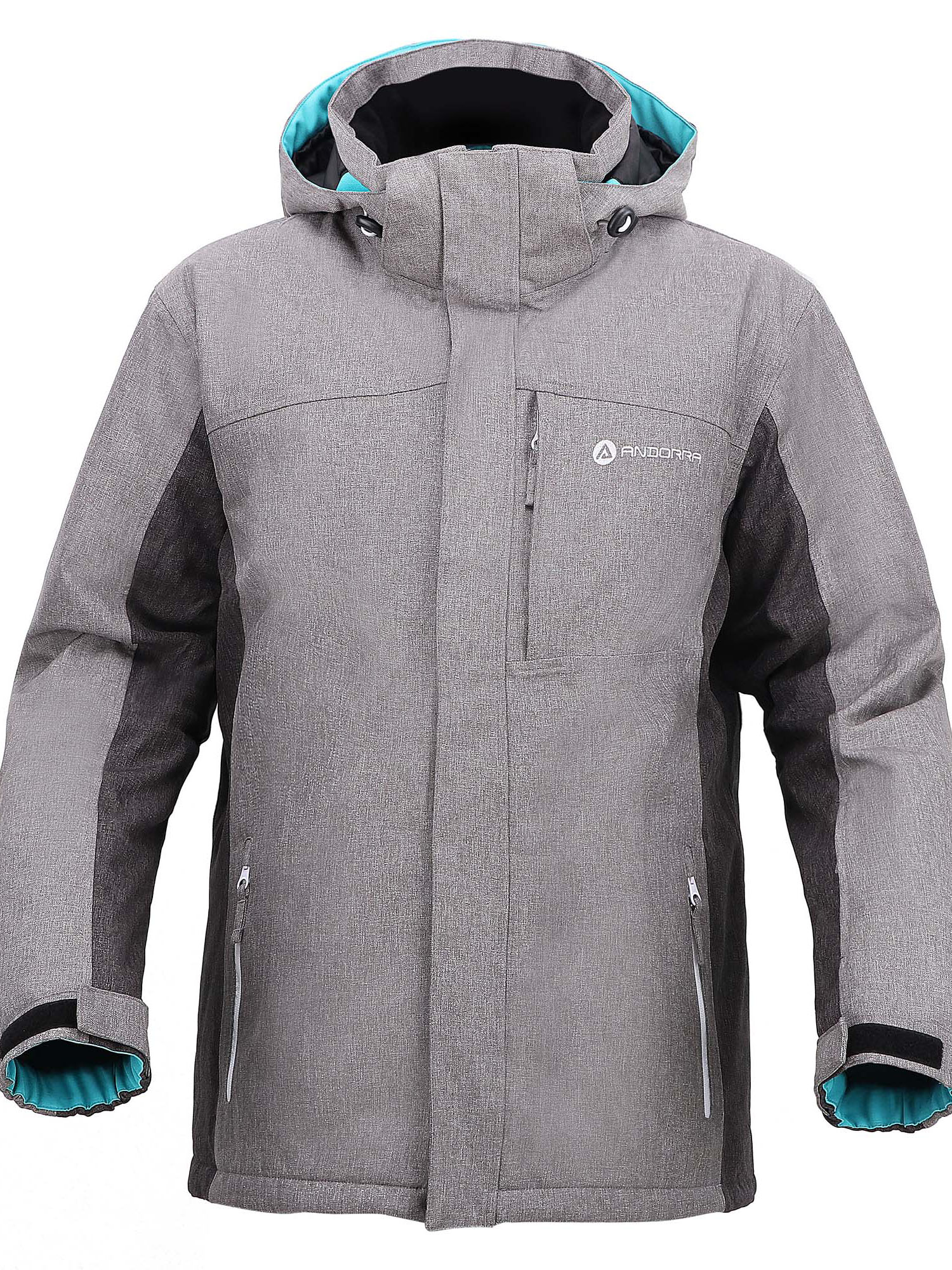 Andorra Men's Performance Insulated Ski Jacket with ZipOff Hood,Dr