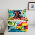 thumbnail image 5 of Homewish Vacation Dachshund Animal Twin Comforter Sets,Summer Beach Bedding Set,Multicolor,Colorful Stars Reversible,2pcs,1 Comforter and 1 Pillowcase, 5 of 7