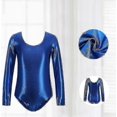 thumbnail image 2 of Girls Long Sleeve Shiny Dance Gymnastic Leotards Bodysuit 110CM Blue, 2 of 5
